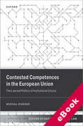 Cover of Contested Competences in the European Union: The Law and Politics of Institutional Choice (eBook)