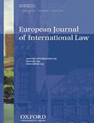 Cover of European Journal of International Law: Print + Online
