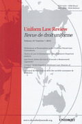 Cover of Uniform Law Review - Revue de Droit Uniforme: Print + Online