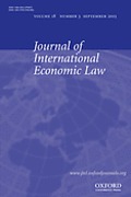 Cover of Journal of International Economic Law: Print + Online