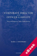 Cover of Corporate Director and Officer Liability: "Discretionaries" Not Fiduciaries (eBook)