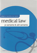 Cover of Palgrave Macmillan Law Masters: Medical Law