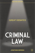 Cover of Great Debates: Criminal Law