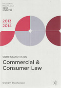 Cover of Core Statutes on Commercial and Consumer Law 2013-2014