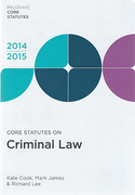 Cover of Core Statutes on Criminal Law 2014-2015