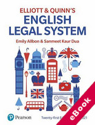 Cover of Elliott &#38; Quinn's English Legal System (eBook)
