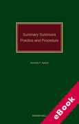 Cover of Summary Summons: Practice and Procedure (eBook)