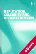 Cover of Reputation, Celebrity and Defamation Law (eBook)