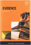 Cover of Routledge Lawcards: Evidence 2010 - 2011