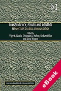 Cover of Transparency, Power, and Control: Perspectives on Legal Communication (eBook)