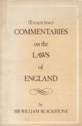 Cover of Extracts from Commentaries on the Laws of England
