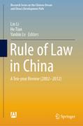 Cover of Rule of Law in China: A Ten-year Review (2002-2012)