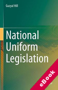 Cover of National Uniform Legislation (eBook)