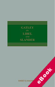 Cover of Gatley on Libel and Slander (eBook)
