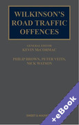 Cover of Wilkinson's Road Traffic Offences 30th ed with 2nd Supplement Set (Book &#38; eBook Pack)