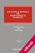 Cover of Jackson &#38; Powell on Professional Liability 9th ed: 1st Supplement (eBook)