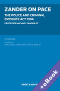 Cover of Zander on PACE: The Police and Criminal Evidence Act 1984 (Book &#38; eBook Pack)