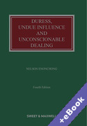 Cover of Duress, Undue Influence and Unconscionable Dealings (Book &#38; eBook Pack)