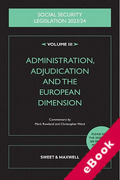 Cover of Social Security Legislation 2023/24 Volume III: Administration, Adjudication and the European Dimension (eBook)