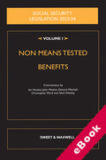 Cover of Social Security Legislation 2023/24 Volume I: Non Means Tested Benefits (eBook)