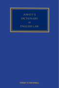 Cover of Jowitt's Dictionary of English Law