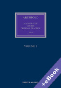 Cover of Archbold Magistrates' Courts Criminal Practice 2024 (Book &#38; eBook Pack)
