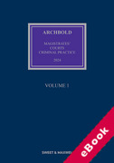 Cover of Archbold Magistrates' Courts Criminal Practice 2024 (eBook)