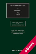 Cover of Dicey, Morris &#38; Collins The Conflict of Laws 16ed: 1st Supplement (eBook)