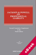 Cover of Jackson &#38; Powell on Professional Liability 9th ed: 2nd Supplement (eBook)
