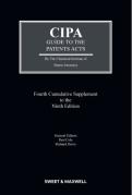 Cover of CIPA Guide to the Patents Acts 9th ed: 4th Supplement
