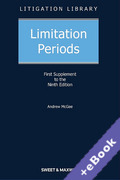 Cover of Limitation Periods 9th ed: 1st Supplement (Book &#38; eBook Pack)