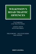 Cover of Wilkinson's Road Traffic Offences 31st ed: 1st Supplement