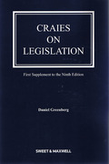 Cover of Craies on Legislation 9th edition: 1st supplement