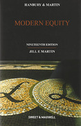 Cover of Hanbury and Martin: Modern Equity