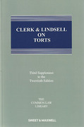 Cover of Clerk & Lindsell On Torts 20th ed: 3rd Supplement