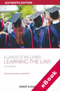 Cover of Glanville Williams: Learning the Law (eBook)