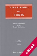 Cover of Clerk & Lindsell On Torts 21st ed: 2nd Supplement (eBook)