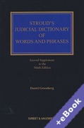 Cover of Stroud's Judicial Dictionary of Words and Phrases 9th ed: 2nd Supplement (Book & eBook Pack)
