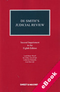Cover of De Smith's Judicial Review 8th ed: 2nd Supplement (eBook)