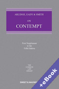 Cover of Arlidge, Eady & Smith on Contempt 5th ed: 1st Supplement (Book & eBook Pack)