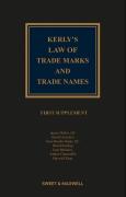 Cover of Kerly's Law of Trade Marks and Trade Names 16th ed: 1st Supplement