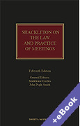 Cover of Shackleton on the Law and Practice of Meetings (Book & eBook Pack)