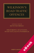 Cover of Wilkinson's Road Traffic Offences 29ed with 2nd Supplement (eBook)