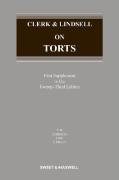 Cover of Clerk & Lindsell On Torts 23rd ed: 1st Supplement