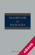 Cover of McGregor on Damages 21st ed with 1st Supplement (eBook)