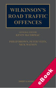 Cover of Wilkinson's Road Traffic Offences (eBook)