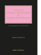 Cover of Stroud's Judicial Dictionary of Words and Phrases 10th ed: 1st Supplement