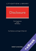 Cover of Disclosure 5th ed: 3rd Supplement (Book & eBook Pack)