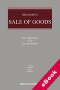 Cover of Benjamin's Sale of Goods 11th ed: 1st Supplement (eBook)