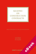 Cover of Keating on Construction Contracts 11th ed: 1st Supplement (eBook)